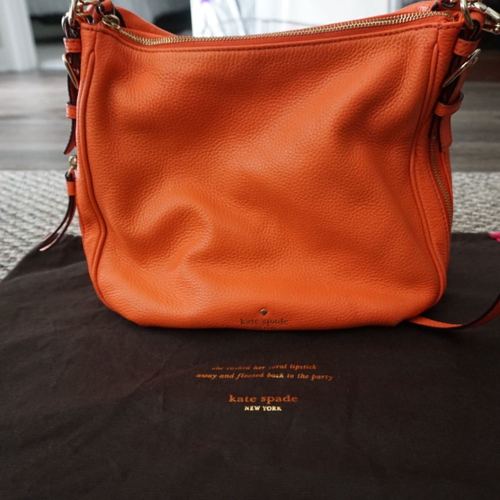 Kate Spade Tangerine Hobo Bag with Crossbody Strap